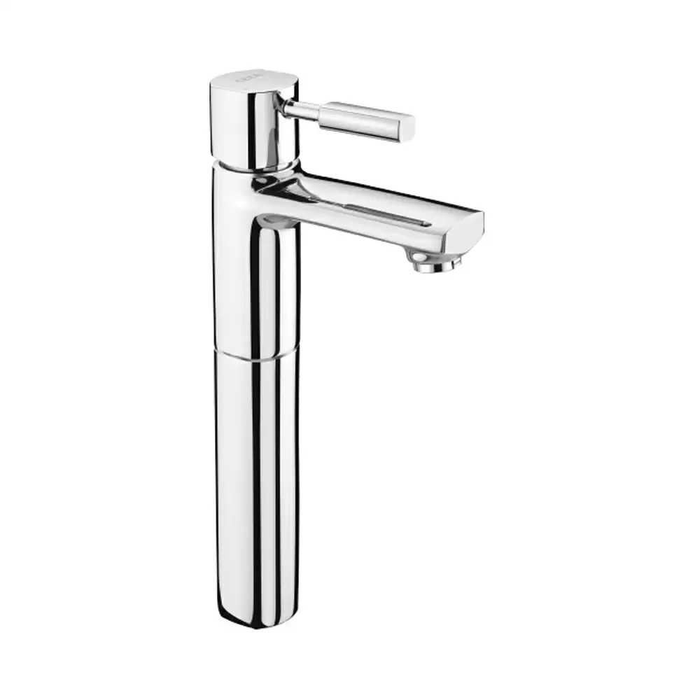 Cera Gayle Brass Single Lever Basin Mixer With 305 mm Extended Body & 600 mm Braided Connection Pipe (Without Pop-Up) - Chrome Finish