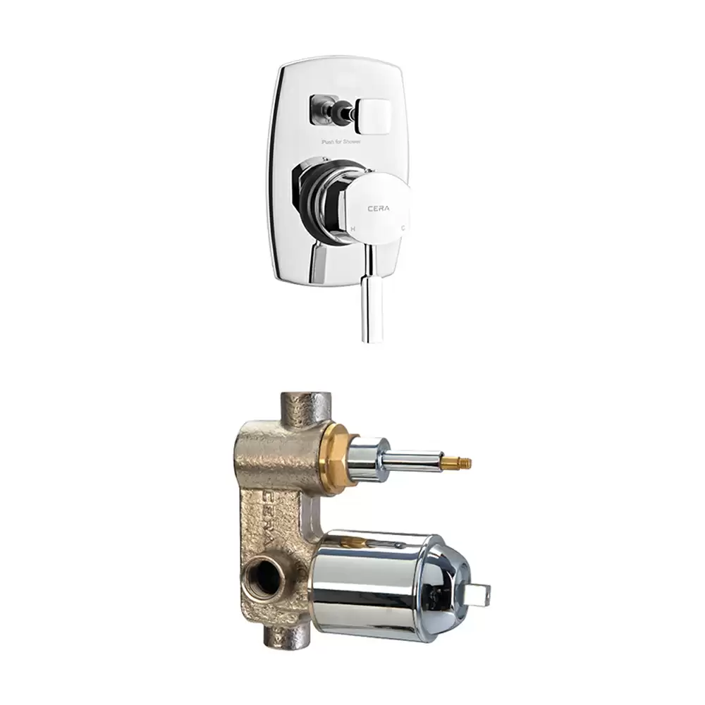 Cera Gayle Brass High Flow Single Lever Concealed Diverter - Chrome Finish