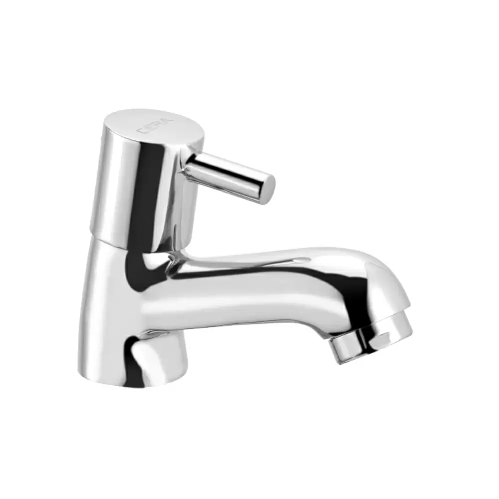 Cera Garnet Brass Pillar Cock Tap With Aerator - Chrome Finish