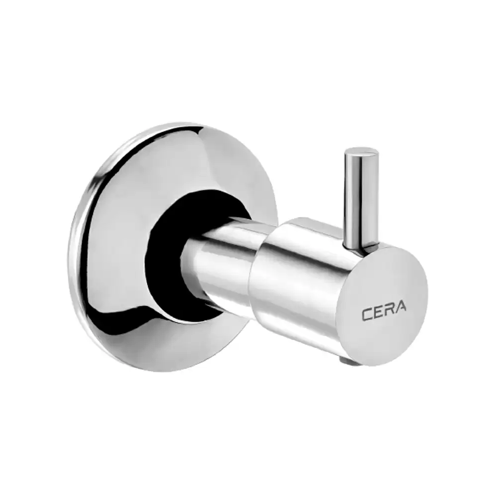 Cera Garnet Brass Concealed Stop Cock 15 mm With Adjustable Wall Flange - Chrome Finish