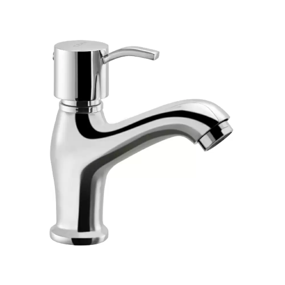 Cera Crayon Brass High Neck Pillar Cock Tap With Aerator - Chrome Finish