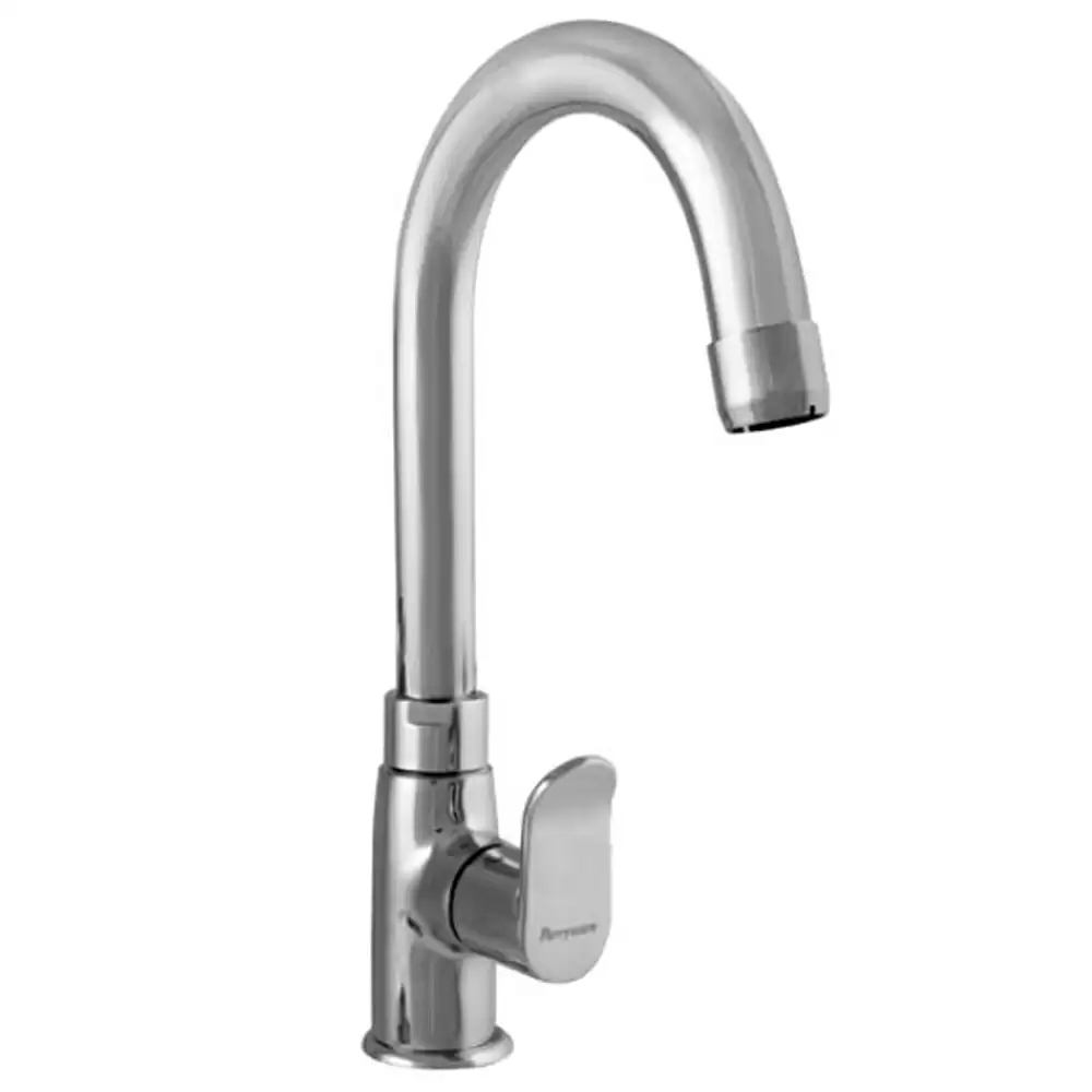 Parryware G2703A1 Alpha Swan Neck Pillar Cock Wash Basin Tap- Chrome Finish