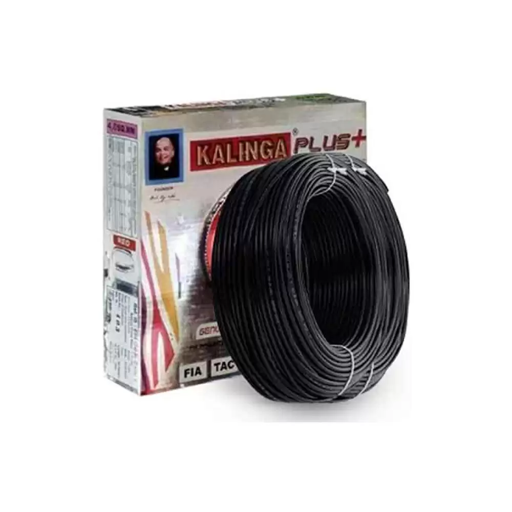 Kalinga Plus 1 Sq. mm Single Core Flame Retardant House Cable, 90 Meter - Black