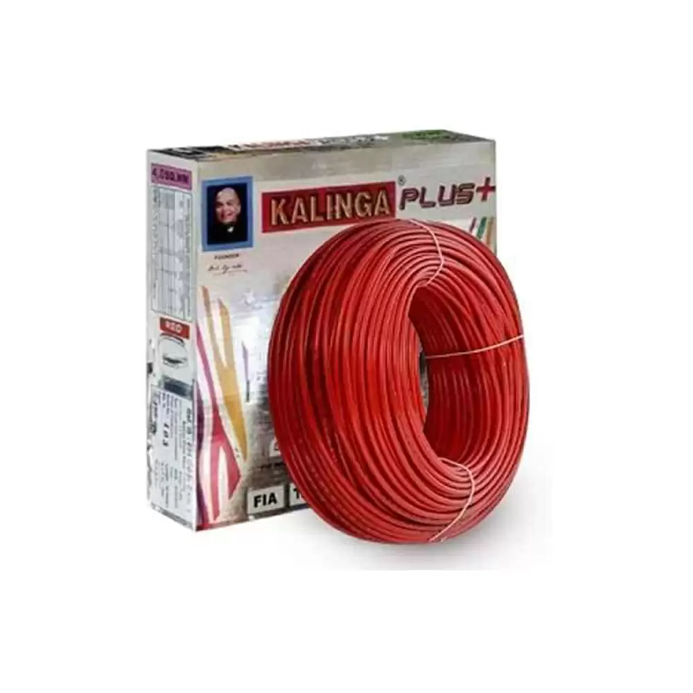 Kalinga Plus 10 Sq. mm Single Core Flame Retardant House Cable, 90 Meter - Red