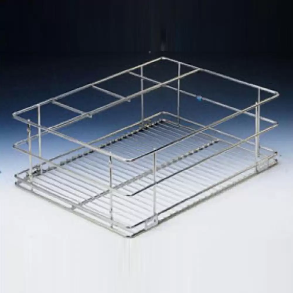 Livsmart RA-19-20-6-HBR Stainless Steel 304 Under Mount Right Angle Half Bottle Rack Basket- 480 x 505 x I50 mm