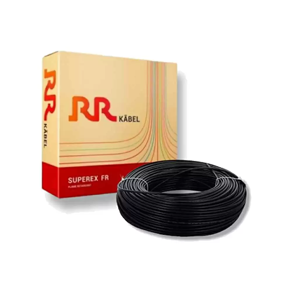 RR Kabel SuperEX 1 Sq mm Single Core FR PVC Insulated Electrical wire,  90 Meter - Black