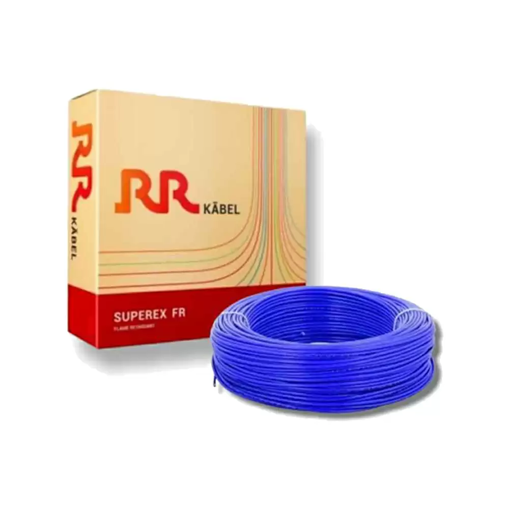 RR Kabel SuperEX 1.5 Sq mm Single Core FR PVC Insulated Electrical Wire,  90 Meter - Blue