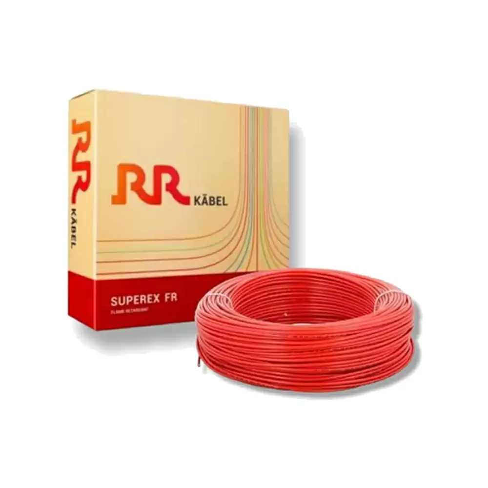 RR Kabel SuperEX 4.0 Sq mm Single Core FR PVC Insulated Electrical Wire,  90 Meter - Red