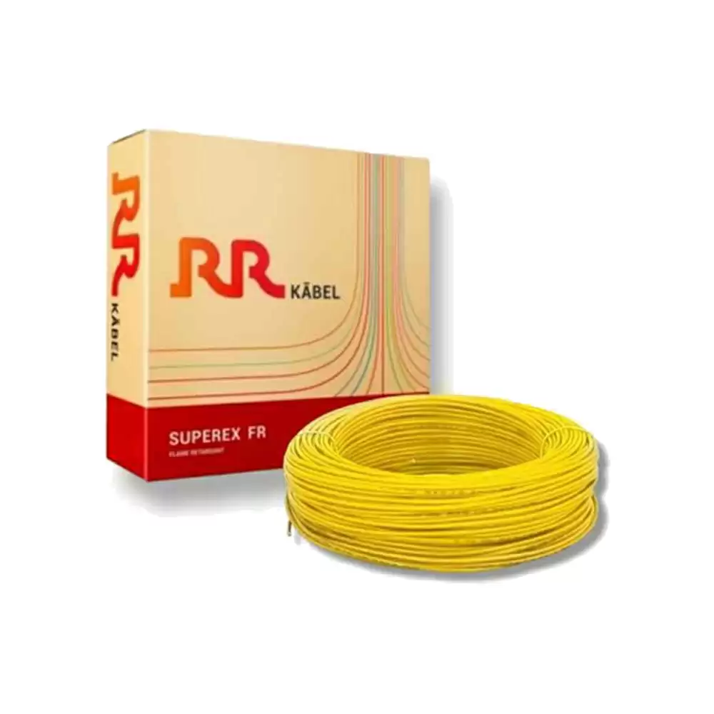 RR Kabel SuperEX 2.5 Sq mm Single Core FR PVC Insulated Electrical Wire,  90 Meter - Yellow