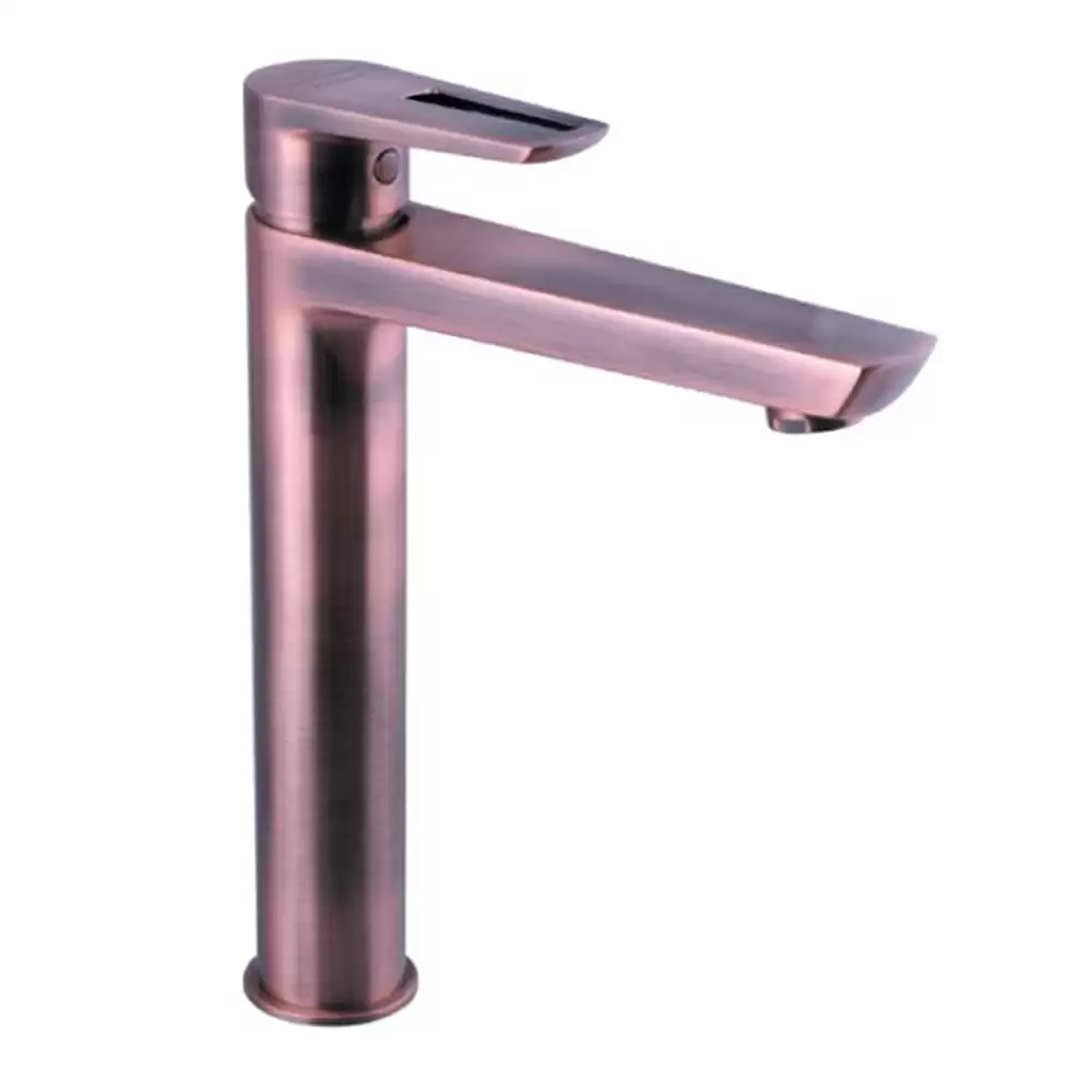 Parryware T4946A6 Nightlife Series Table Mounted Top Lever Tall Basin Mixer- Red Copper Finish