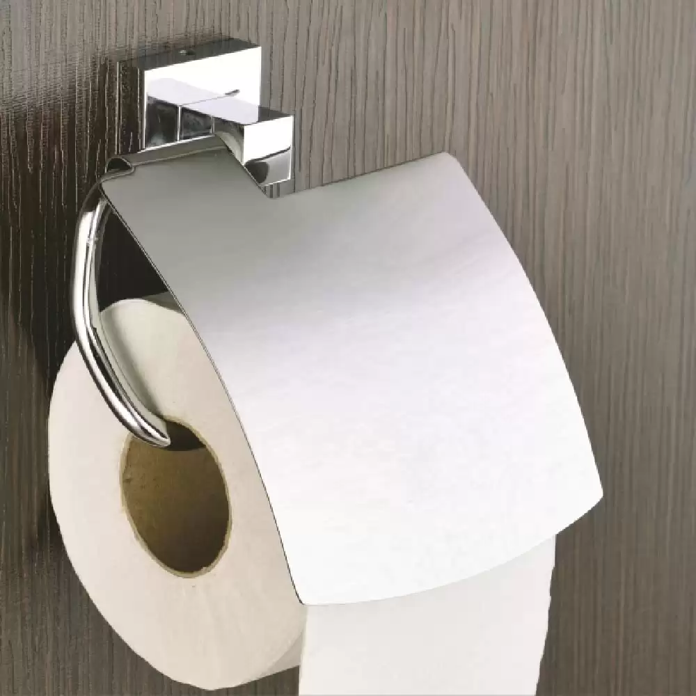 AceLine Aqua Square Brass Toilet Paper Holder - Chrome Plating