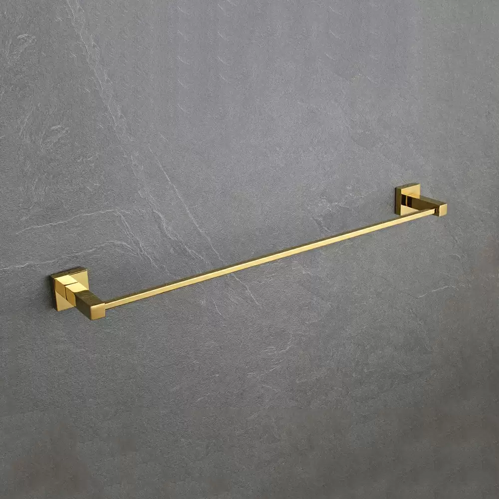 AceLine Aqua Square Brass Towel Rod - PVD Gold