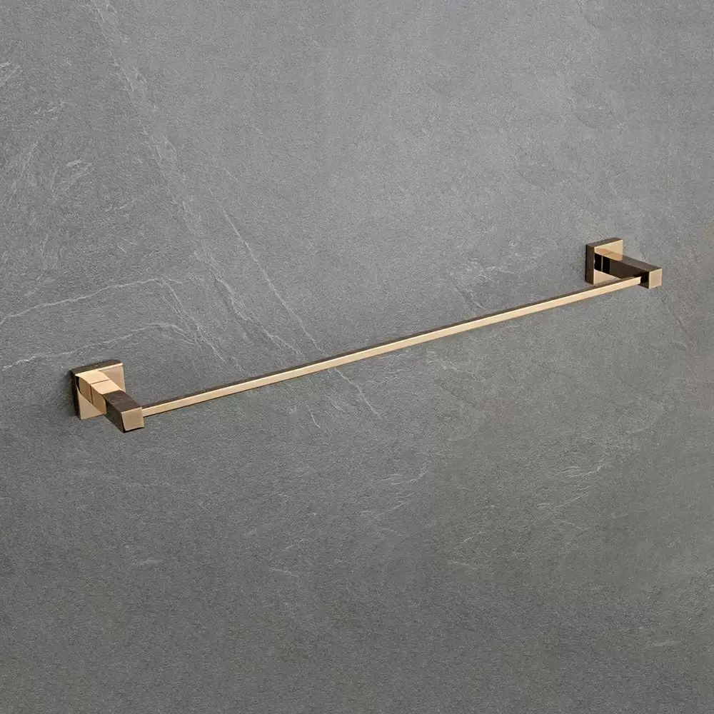 AceLine Aqua Square Brass Towel Rod - PVD Rose Gold