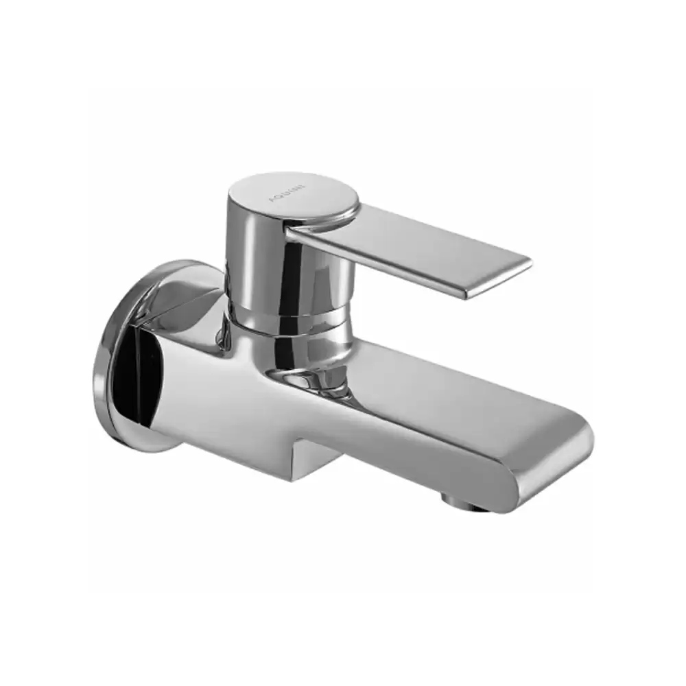 Aquini Adele Bib Cock With Wall Flange - Chrome Finish