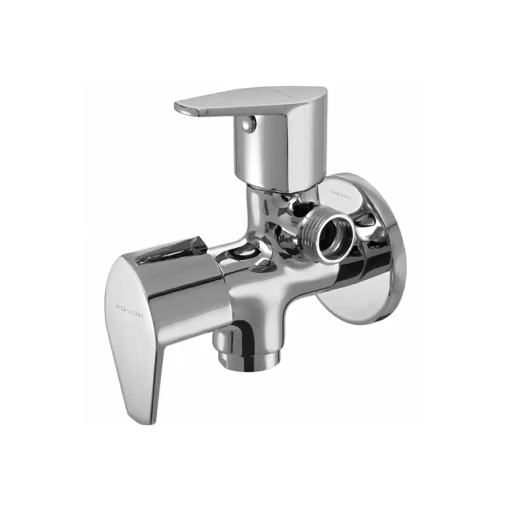 Aquini Amore Bib Cock Two-way with Wall Flange - Chrome Finish