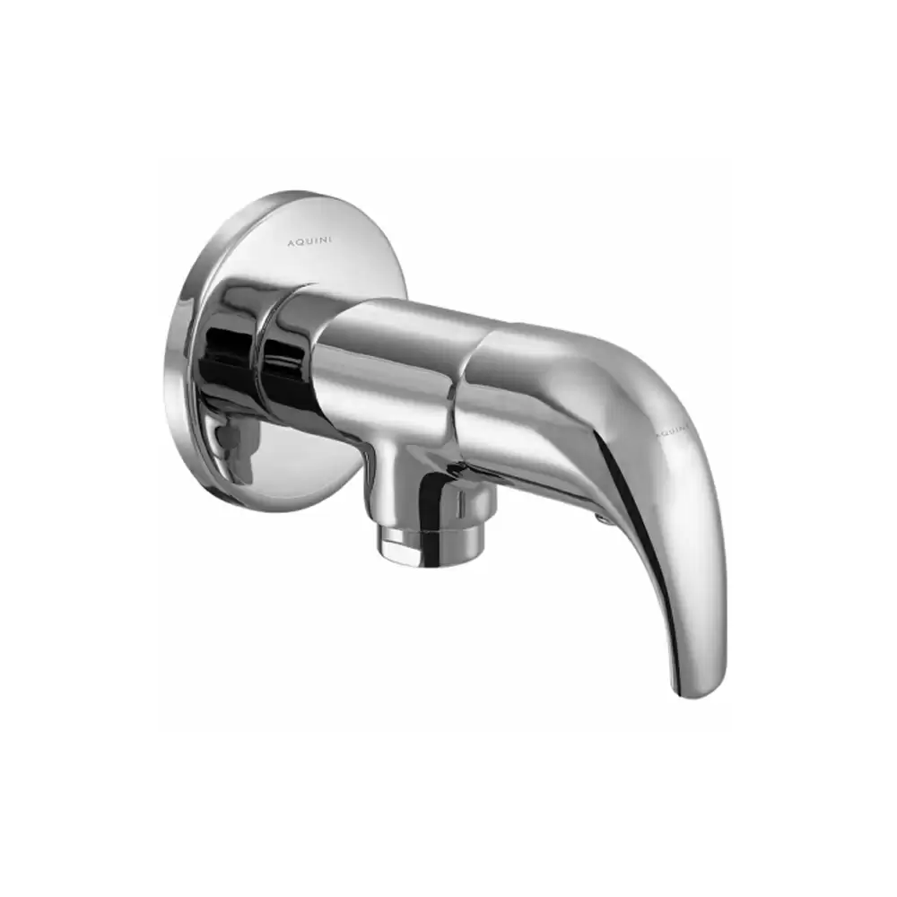 Aquini Ardis Bib Cock with Wall Flange - Chrome Finish