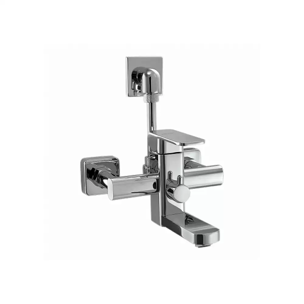 Aquini Arrigo Single Lever Wall Mixer With ‘L’ Shaped Tubular Bend Set For Overhead Shower - Chrome Finish