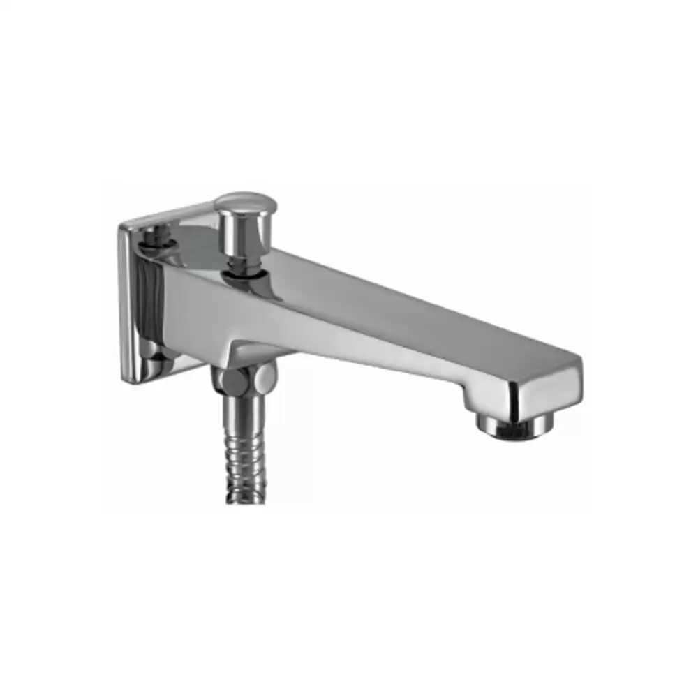 Aquini Arrigo Wall Spout With Button Attachment For Hand Shower With Wall Flange - Chrome Finish