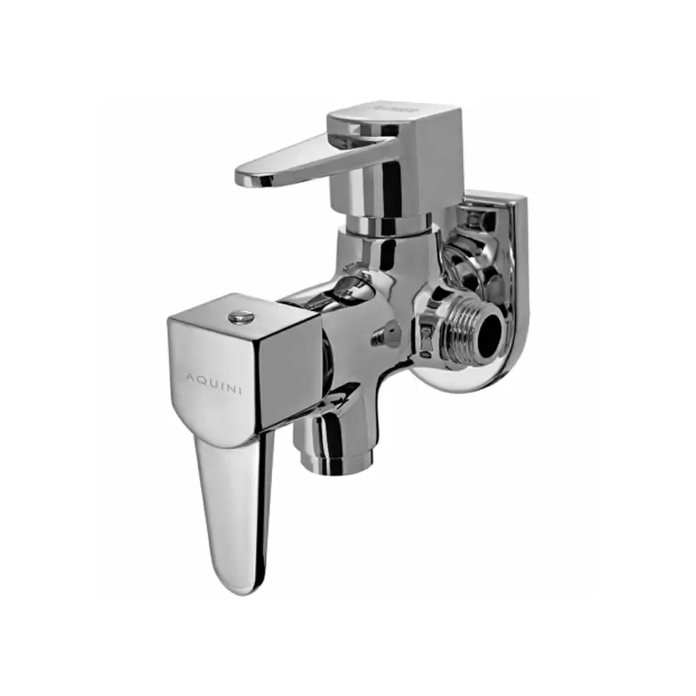 Aquini Avila Two-Way Bib Cock With Wall Flange - Chrome Finish