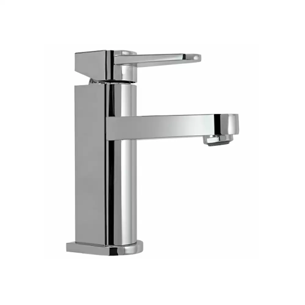 Aquini Avila Single Lever Basin Mixer With 450 mm Long Flexible Connectors - Chrome Finish