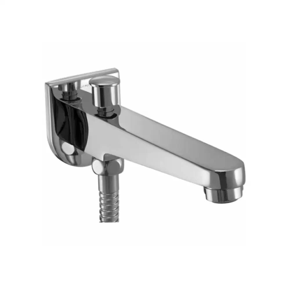 Aquini Avila Wall Spout With Button Attachment For Hand Shower With Wall Flange - Chrome Finish