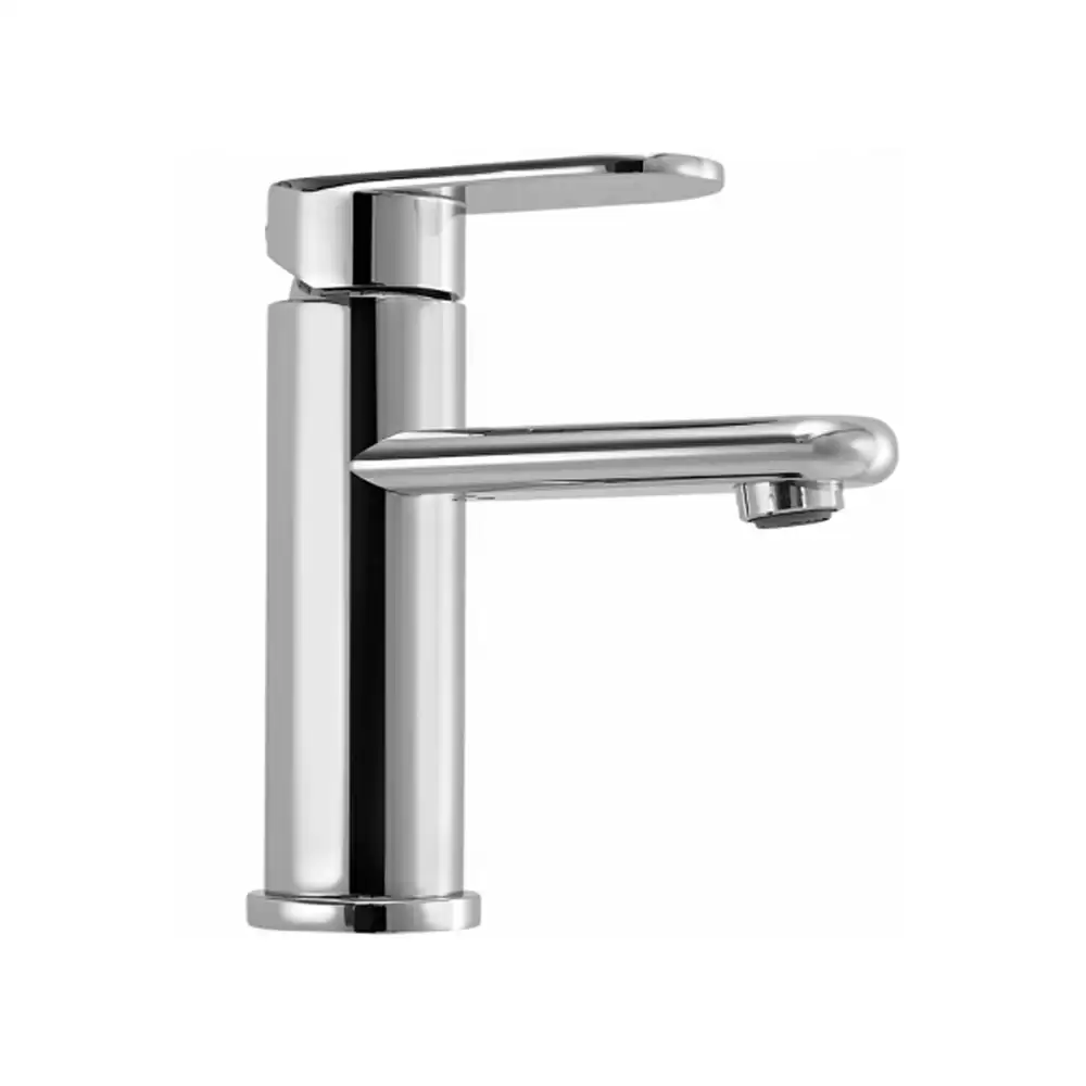 Aquini Azzuro Single Lever Basin Mixer With 450 mm Long Flexible Connectors - Chrome Finish