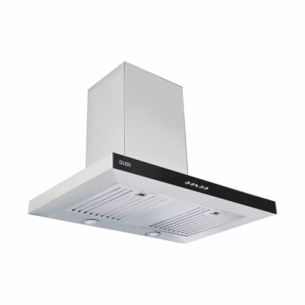 Glen CH 6052 SS 75 cm Baffle Filter Hood Wall Mounted Kitchen Chimney, Suction Capacity 1000 m³/hr - Stainless Steel