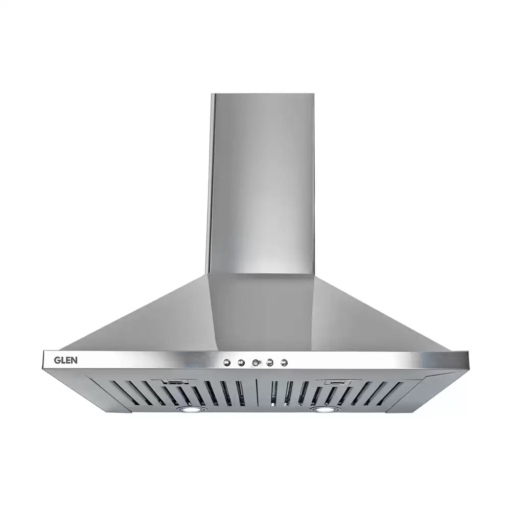 Glen CH 6075 60 cm Baffle Filter Pyramid Wall Mounted Kitchen Chimney, Suction Capacity 1000 m³/hr - Stainless Steel