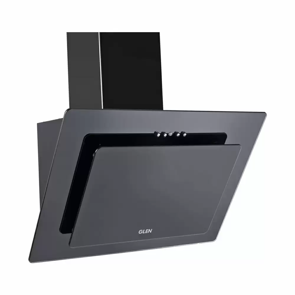 Glen CH 6079 60 cm Baffle Filter Hood Wall Mounted Kitchen Chimney, Suction Capacity 1000 m³/hr - Black