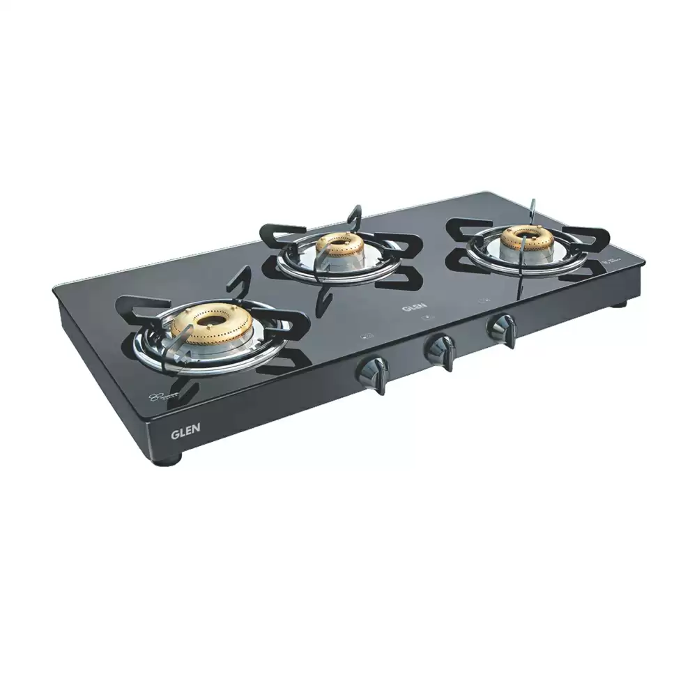 Glen CT 1033 GT XL FB DD 73 cm  4 Brass Burner Auto Ignition Cooktop - Black (2 Years Warranty)