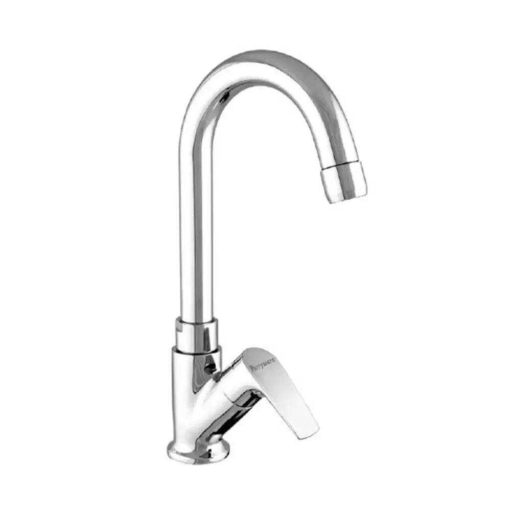 Parryware G3203A1 Primo Deck Mounted Swan Neck Pillar Cock With Aerator- Chrome Finish