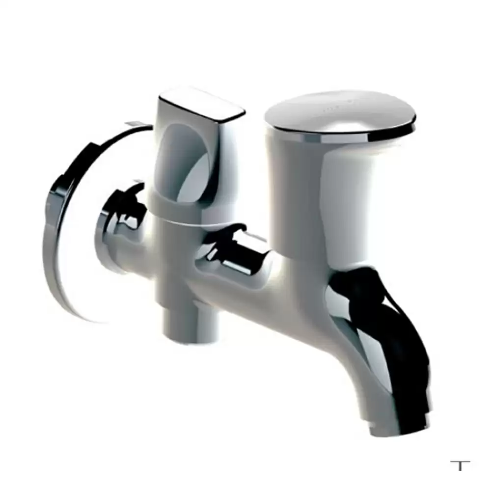 Parryware G471ZA1 Droplet Wall Mounted Two Way Bib Cock With Aerator- Chrome Finish