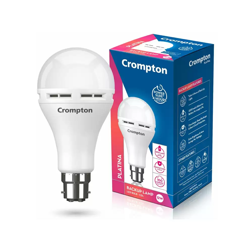 Crompton Platina B22 Base 12 Watt Emergency LED Bulb - Cool Daylight