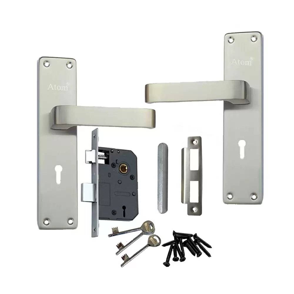 Atom Locks Atom Iron Mortise Door Handle Lock 803 K.Y With Satin Finish