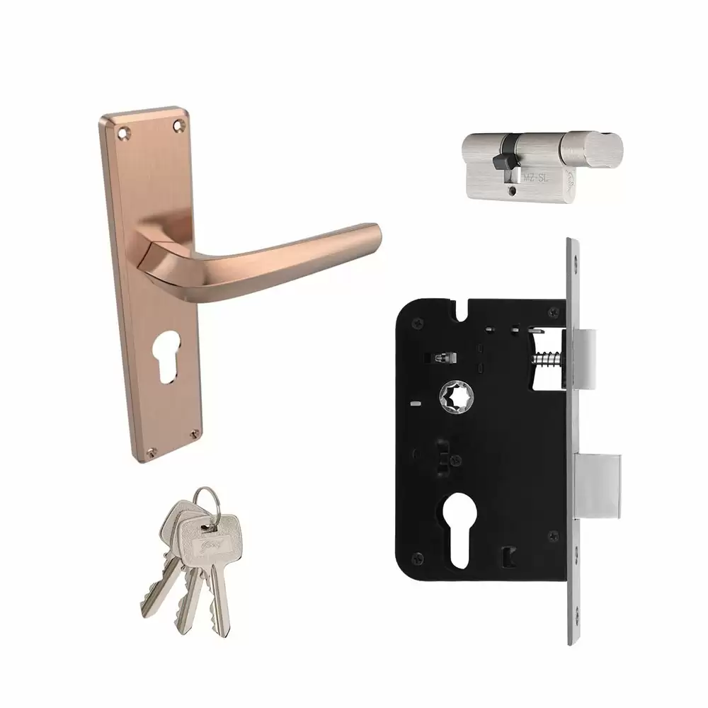 Godrej NEH 20 Antique Copper 8 Inch One Side Key & One Side Knob Door Handleset- 3222