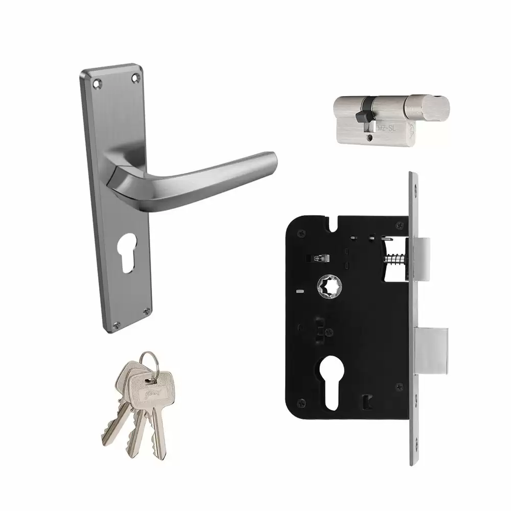 Godrej NEH 20 Matt Black Nickel 10 Inch One Side Key & One Side Knob Door Handleset- 3322