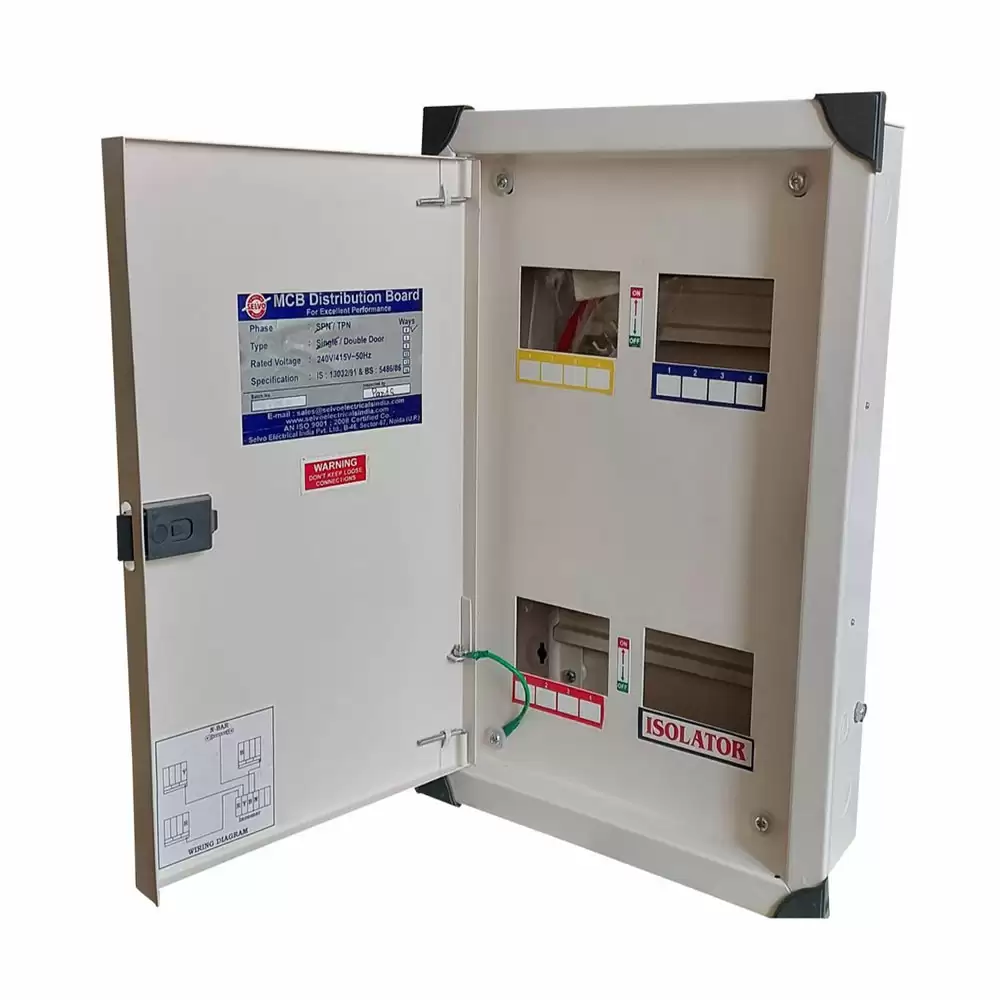 Selvo Export Series 4 Way TPN Double Door Distribution Board- 4WAYEXPDBSEL