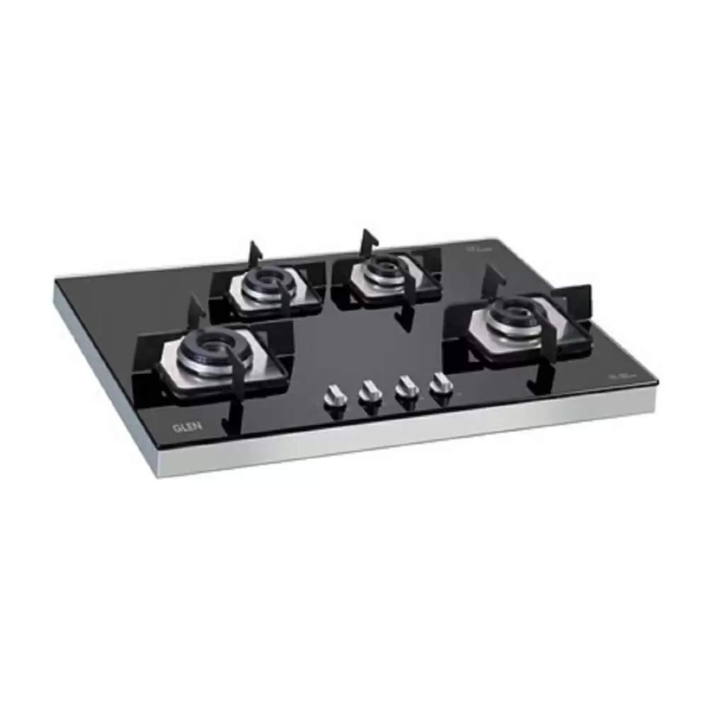 Glen BH 1074 SQF IN 70 cm 4 Italian Burner Auto Ignition Glass Top Built-in Hob - Black (2 Years Warranty)