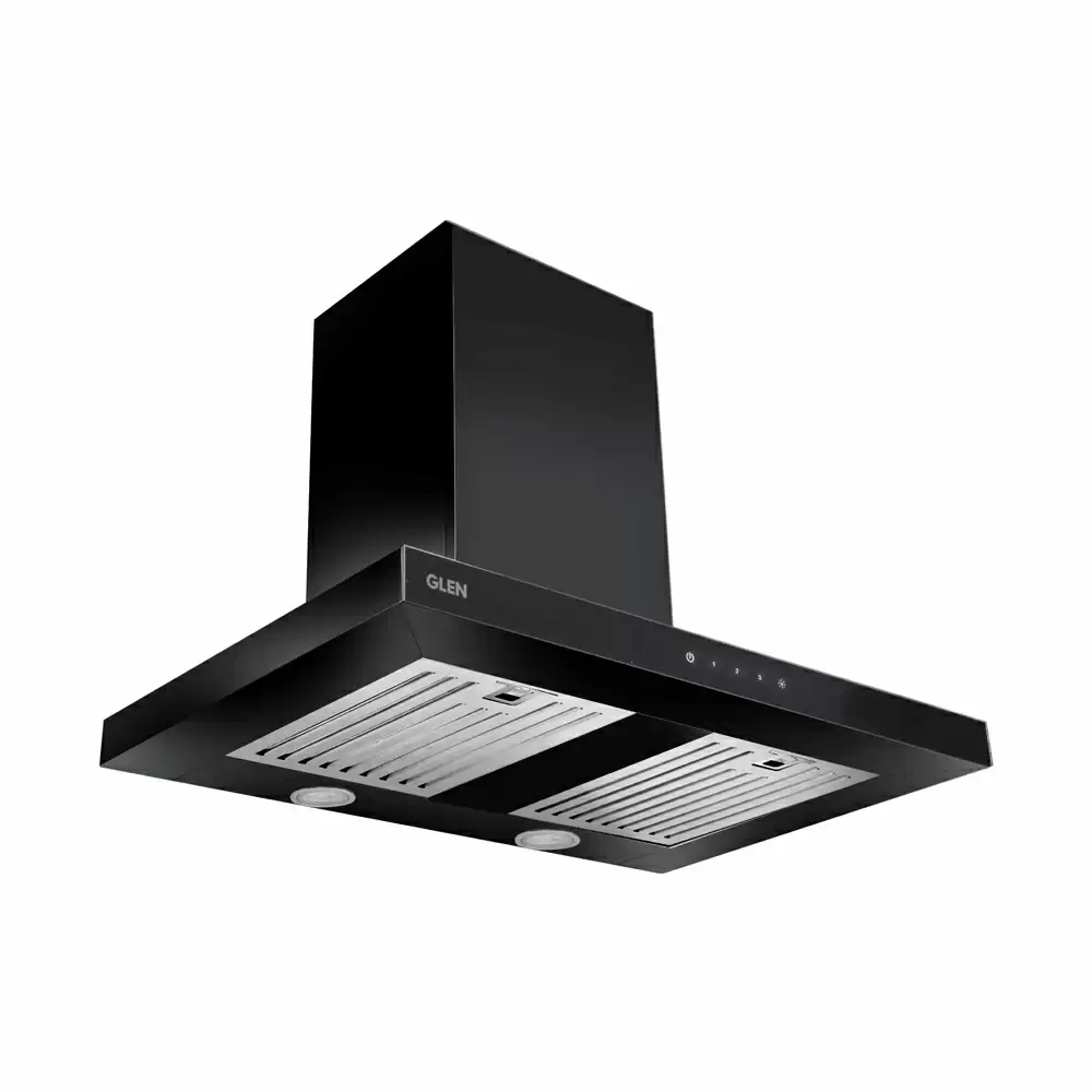 Glen CH 6056 TS 60 cm Baffle Filter Hood Wall Mounted Kitchen Chimney, Suction Capacity 1250 m³/hr - Black