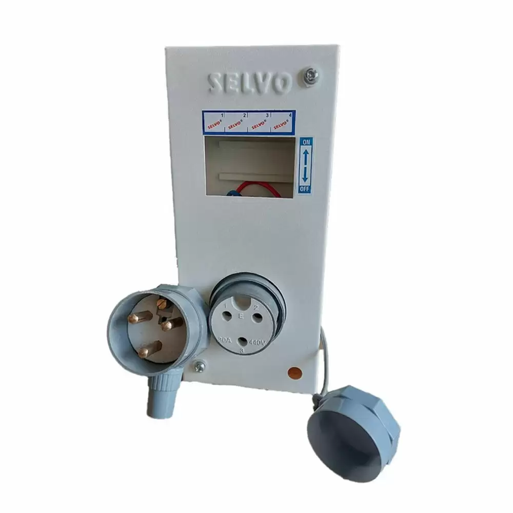 Selvo 30 Amps TPN Distribution Board with Three Pin Metal Clad Industrial Plug and Socket Without Fitted MCB- GSELACD11070