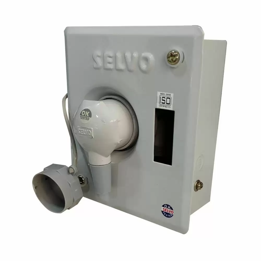 Selvo 20 Amps SPN Distribution Board with Two Pin Metal Clad Industrial Plug and Socket Without Fitted MCB- GSELACD11071