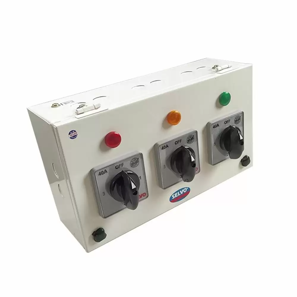 Selvo 40A TPN Phase selector Enclosure with Duly Wired 1 Pole Rotary Switch Fitted- GSELSPN11075