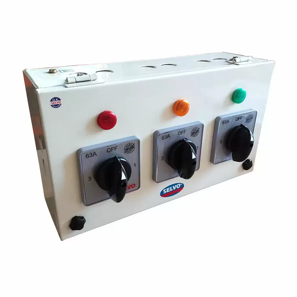 Selvo 63A TPN Phase selector Enclosure with Duly Wired 1 Pole Rotary Switch Fitted- GSELSPN11077