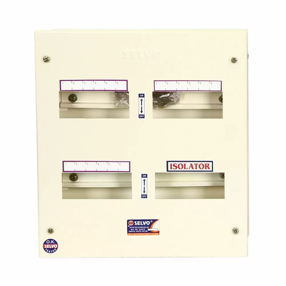 Selvo 6 Way TPN Single Door Distribution Board - GSELTPN11023