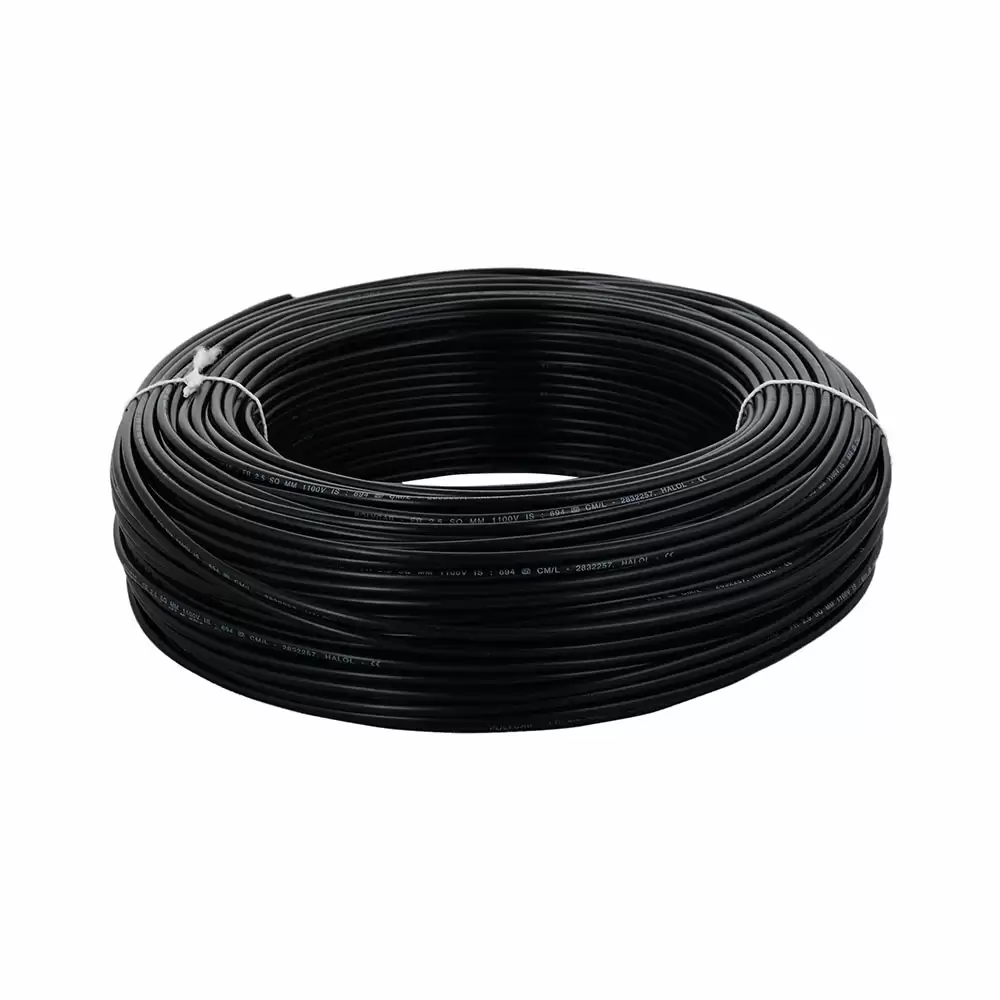 Polycab Optima+ 4 Sq. mm  FRLF-PVC Insulated Single Core Copper Electric Wire - 180 Meter (Black)