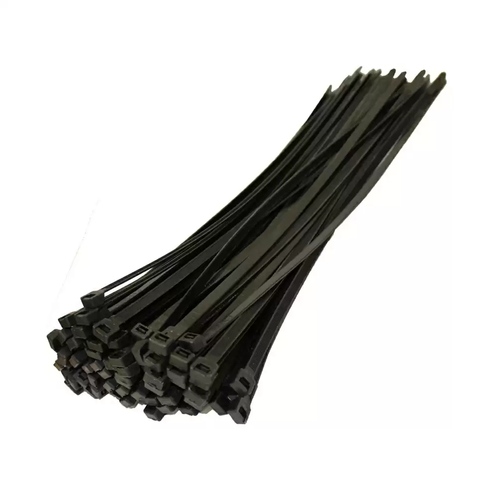 Generic 12 Inch Black Multi Purpose Self Locking Cable Tie, 300 x 7.6 mm - (Pack of 100 pcs)