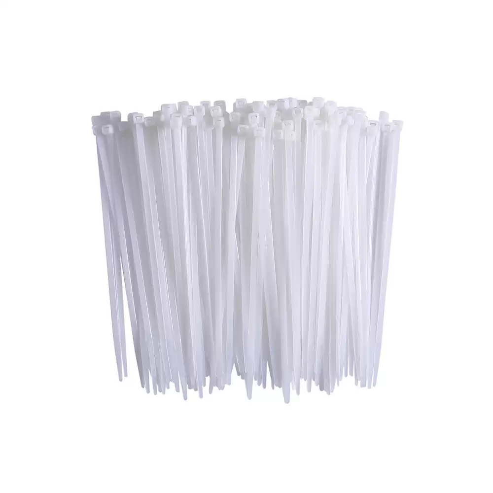 Generic 13.5 Inch White Multi Purpose Self Locking Cable Tie, 350 x 3.6 mm - (Pack of 100 pcs)