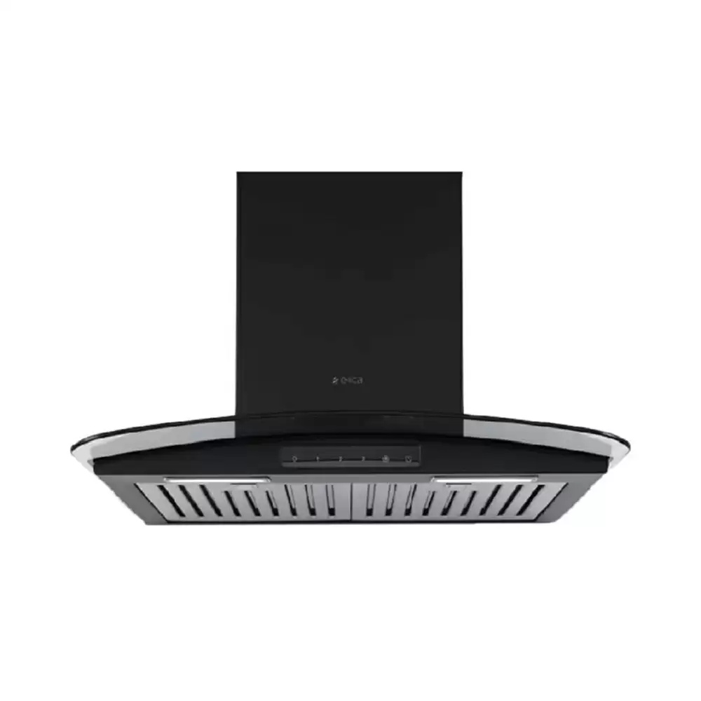 Elica Glace TF Trim ETB PLUS LTW NERO T4V LED 60 cm Baffle Filter Kitchen Chimney, Suction Capacity 1220 m³/hr (Black)