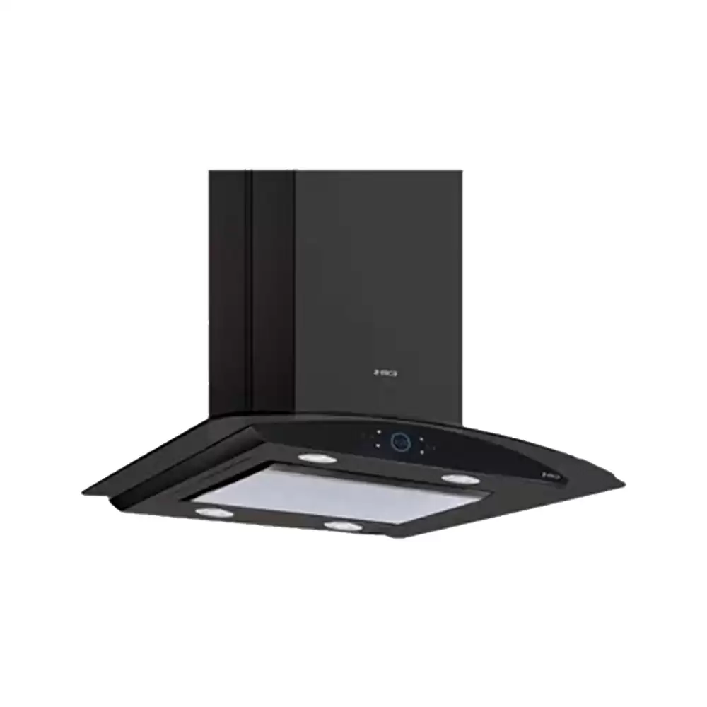 Elica Ismart Glace EDS Island LTW NERO 90 cm Filter Mesh Kitchen Chimney, Airflow 2500 RPM (Black)