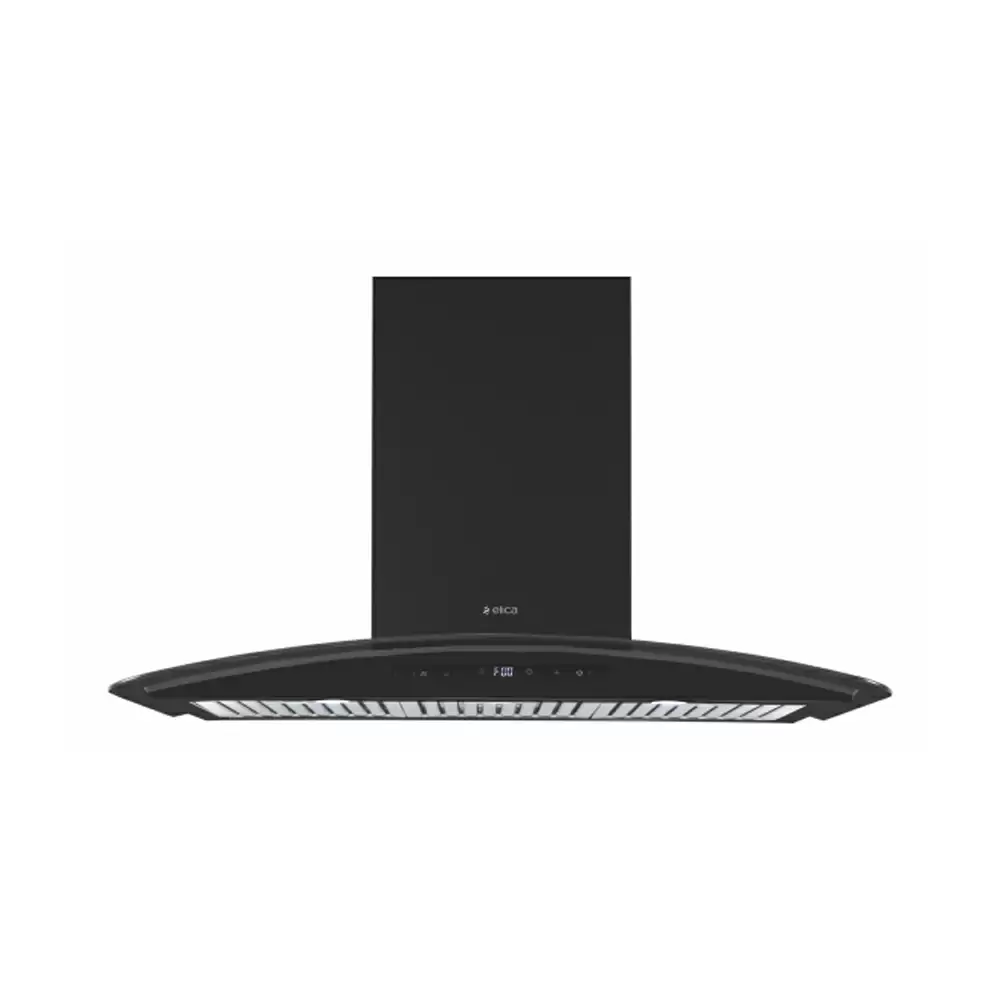 Elica Ismart Glace HAC BF LTW 903 NERO 90 cm Baffle Filter Kitchen Chimney, Airflow 2500 RPM (Black)